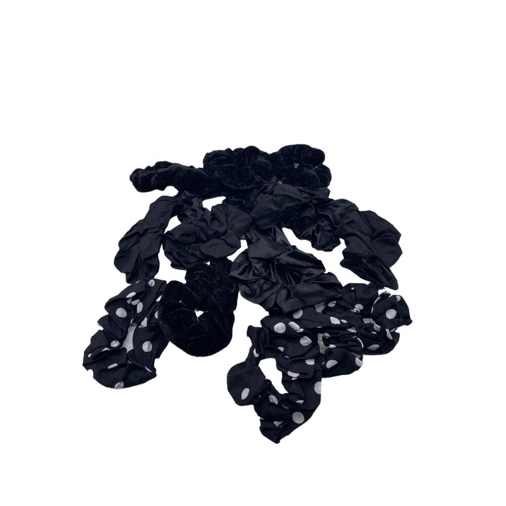 16pc Hair Scrunchies Velvet & Silk Polka Dot Hair Ties‎ Elastic Ponytail Holders